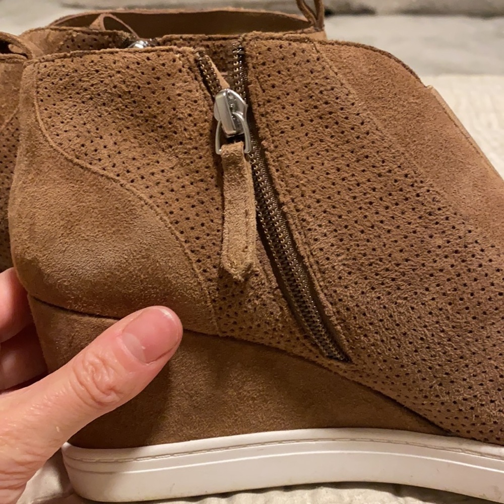 Linea Paolo Brown Faux Suede Wedge Sneaker - Picture 7 of 8